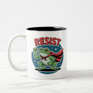 Resist Frog Portland Frog Protest for Men Women Two-Tone Coffee Mug