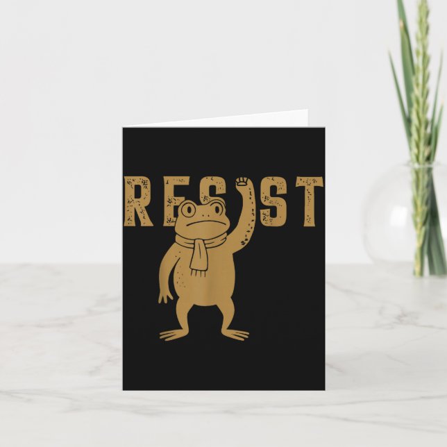 Resist Frog Rtland Frog Protest For Men Women  Card (Front)