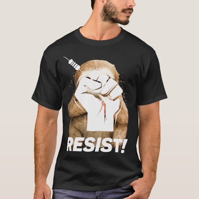 Resist Funny Electrician Fist Holding Resistor Lin T-Shirt (Front)