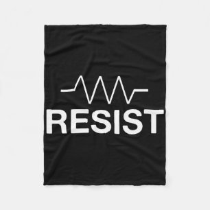 Resist Funny Electronics Circuit Resistor Fleece Blanket