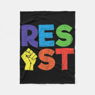Resist Gay Lgbt Community Support Gift For Queer P Fleece Blanket