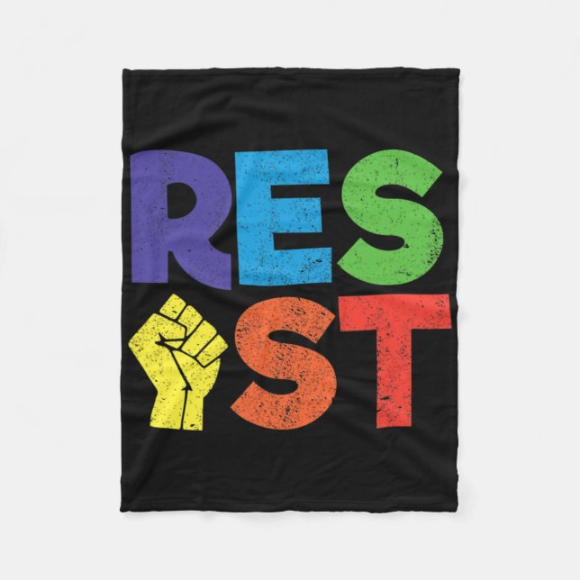 Resist Gay Lgbt Community Support Gift For Queer P Fleece Blanket (Front)