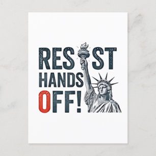 Resist Hands Off Libertiy Status Anti Trump  Holiday Postcard