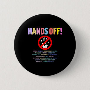 Resist Hands Off Protest 2025  6 Cm Round Badge