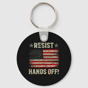 Resist Hands Off Protest Social Security Medicare Key Ring