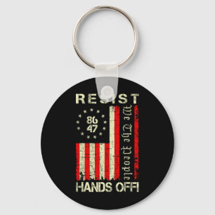 Resist Hands Off Protest Social Security Medicare Key Ring