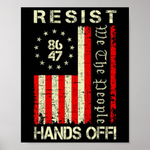 Resist Hands Off Protest Social Security Medicare Poster