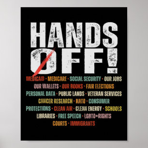 Resist Hands Off Protest Vintage We The People Ame Poster