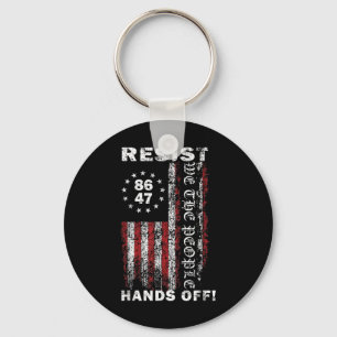 Resist Hands Off Social Security Medicare Medicaid Key Ring