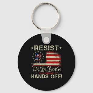Resist Hands Off Social Security Medicare Medicaid Key Ring