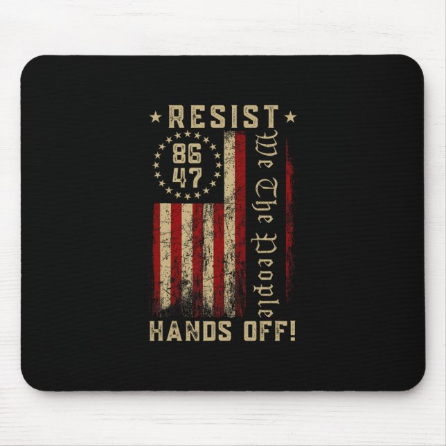 Resist Hands Off Social Security Medicare Medicaid Mouse Mat (Front)