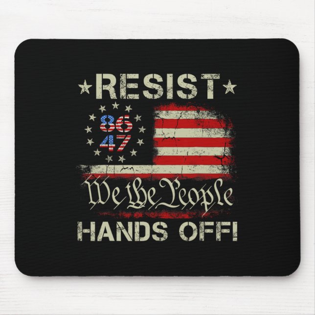 Resist Hands Off Social Security Medicare Medicaid Mouse Mat (Front)