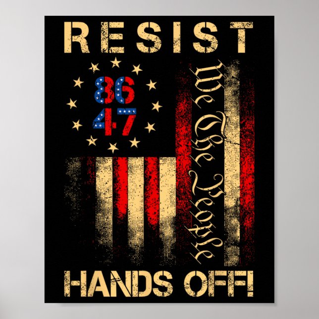 Resist Hands Off Social Security Medicare Medicaid Poster (Front)