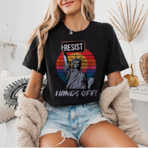 RESIST Hands Off Statue of Liberty Political  T-Shirt