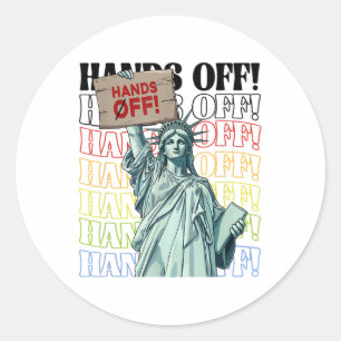 Resist Hands Off Vintage We The People American Fl Classic Round Sticker