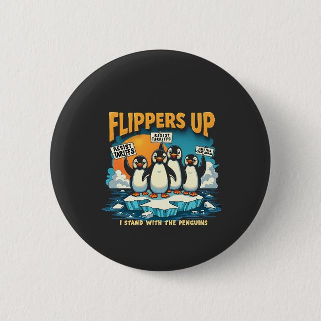Resist I Stand With Penguins 6 Cm Round Badge (Front)