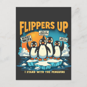 Resist I Stand With Penguins Announcement Postcard
