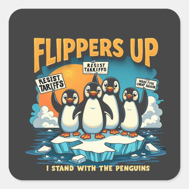 Resist I Stand With Penguins Square Sticker (Front)
