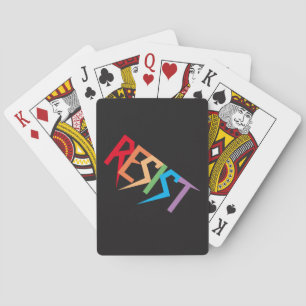 Resist in Rainbow Colours Playing Cards
