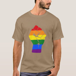 #Resist LGBT Rainbow Raised Fist Protest T-Shirt