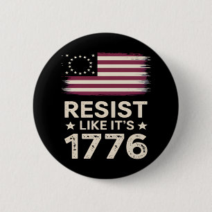Resist Like It's 1776 American Conservative Flag 6 Cm Round Badge