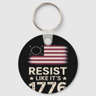 Resist Like It's 1776 American Conservative Flag Key Ring