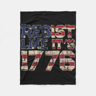 Resist Like It's 1776 American Flag Usa Patriot Fleece Blanket