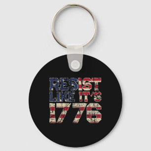 Resist Like It's 1776 American Flag Usa Patriot  Key Ring
