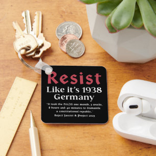Resist Like It's 1938 Germany Key Ring