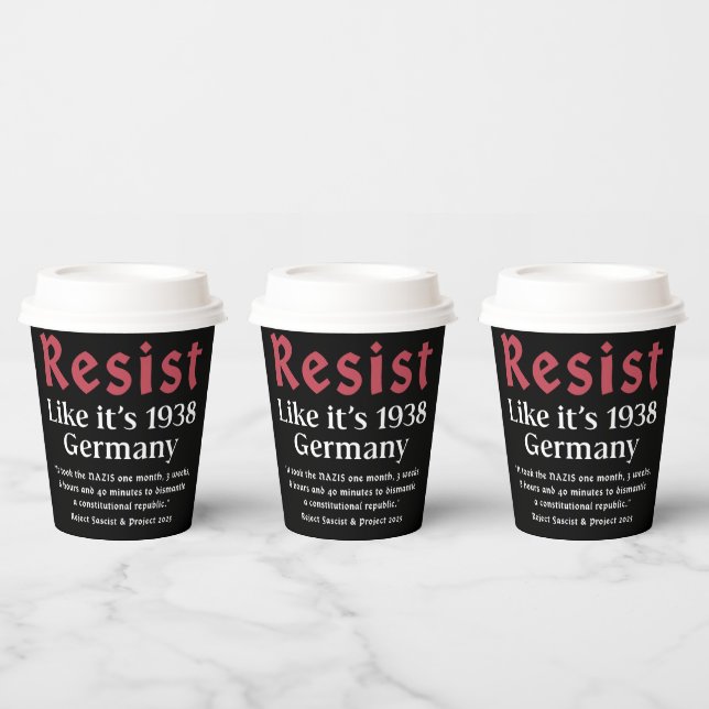 Resist Like It's 1938 Germany Paper Cups (Multi)