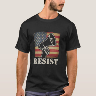 Resist - Megaphone Bullhorn Fist Retro Vintage USA T-Shirt