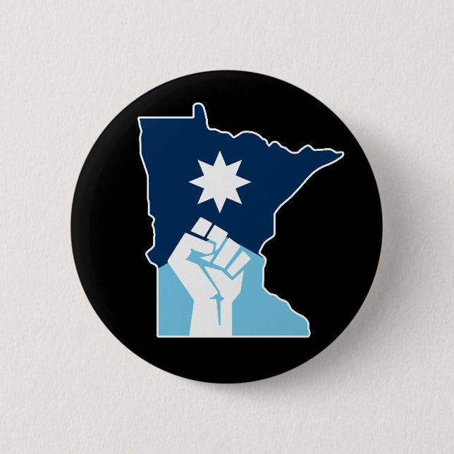 Resist Minnesota Raised Fist 6 Cm Round Badge (Front)