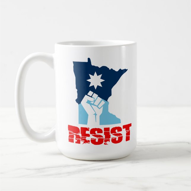 Resist Minnesota Raised Fist Coffee Mug (Left)