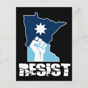 Resist Minnesota Raised Fist Postcard