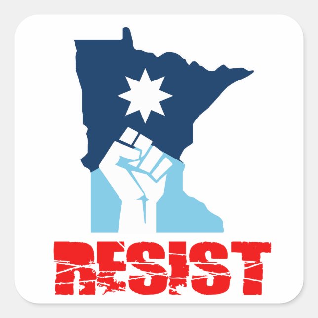 Resist Minnesota Raised Fist Square Sticker (Front)