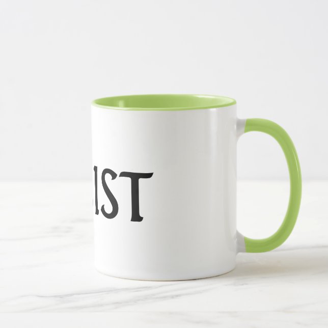 RESIST Mug White and Lime Green (Right)