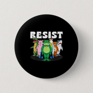 Resist No King Portland Frog Costume Activists Gro 6 Cm Round Badge