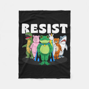 Resist No King Portland Frog Costume Activists Gro Fleece Blanket