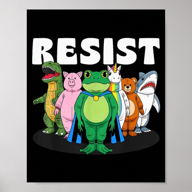 Resist No King Rtland Frog Costume Activists Group Poster (Front)