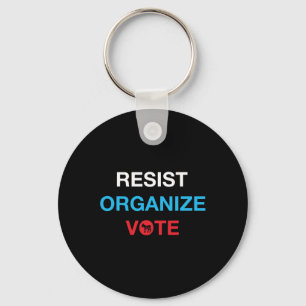 Resist Organise Vote Democrat Progressive American Key Ring