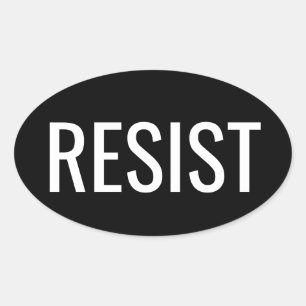RESIST oval sticker