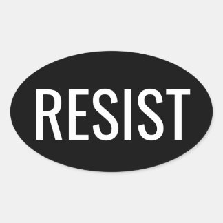 RESIST oval sticker