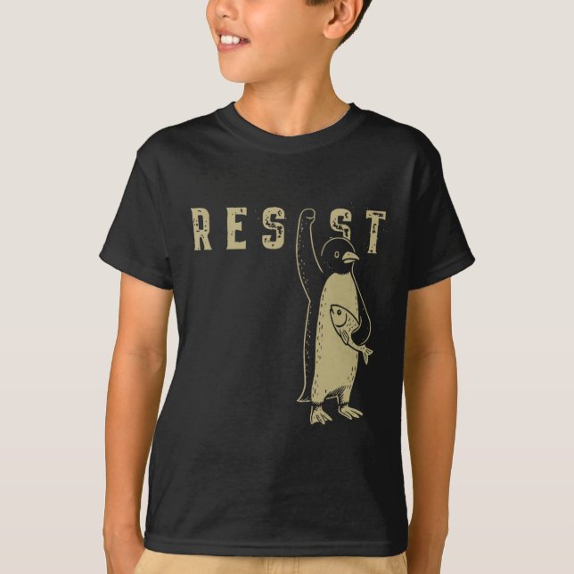 Resist Penguin 3  T-Shirt (Front)