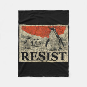 Resist Penguin Activism Anime Graphic We Stand Wit Fleece Blanket