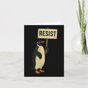 Resist Penguin Activism Anti Tariff Graphic Design Card