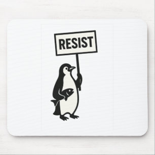 Resist Penguin Activism Graphic 1 Mouse Mat