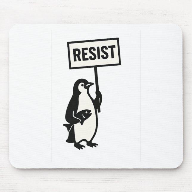 Resist Penguin Activism Graphic 1  Mouse Mat (Front)