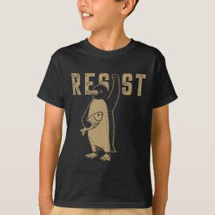 Resist Penguin Activism Graphic Design 5  T-Shirt