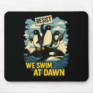 Resist Penguin Activism Graphic Design _8 Mouse Mat