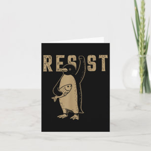 Resist Penguin Activism Graphic Design Card